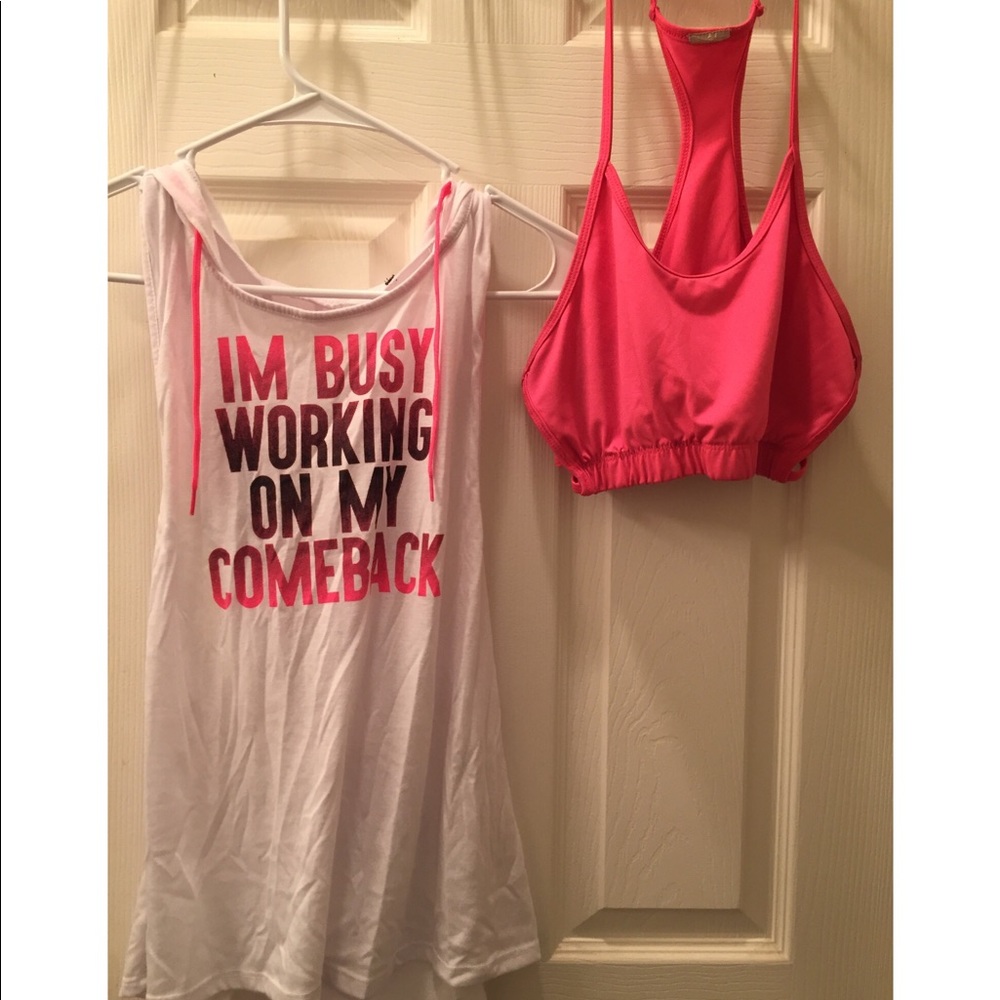 Hooded 2 - Piece Racerback Tank & Bra Set